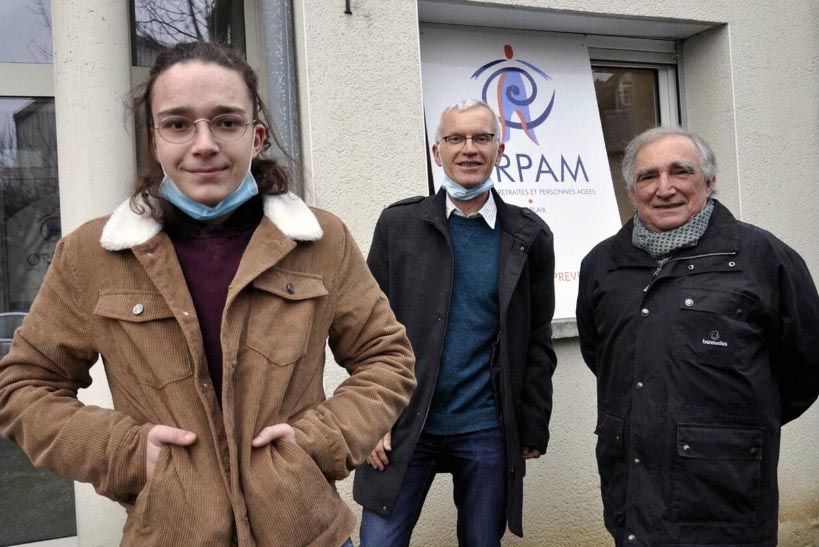 Photo Ouest France 12/01/2021 : Mehdi LE BARS, Hervé HERRY, Daniel PETITJEAN