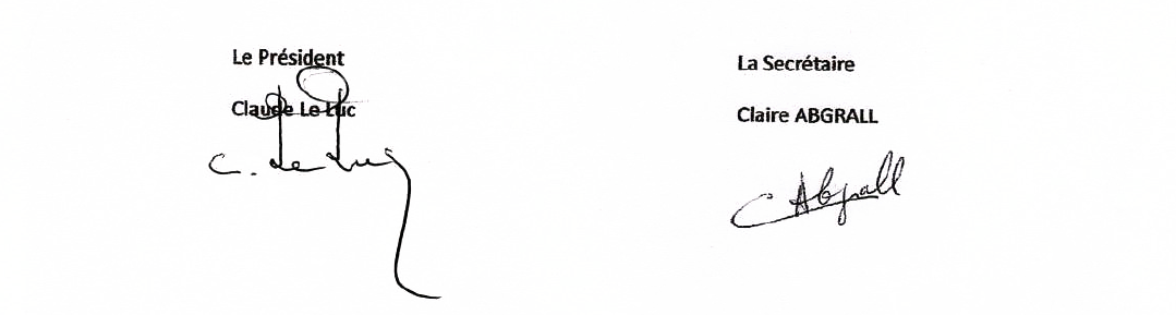 Signatures de l'assemblee generale